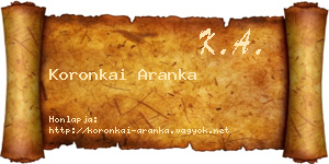 Koronkai Aranka névjegykártya